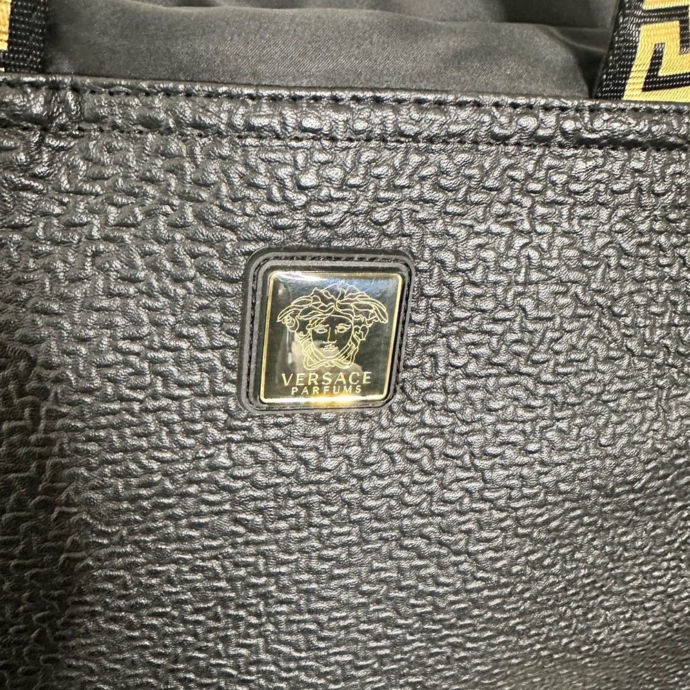 Versace Parfume Black Textured Tote with Gold Accents‎ - Picture 3 of 6